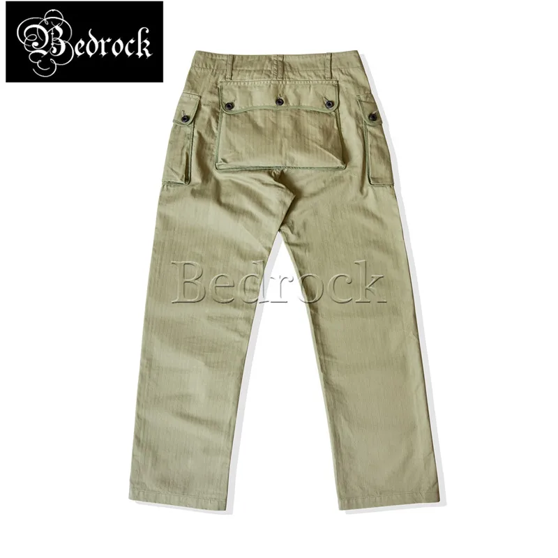 

P-44 Monkey Pants Men's Military Style HBT Cargo Trousers Army Green loose Straight Vintage worker pant Herringbone