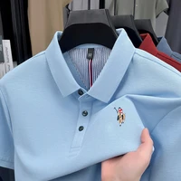 Polo à manches courtes 100% coton pour hommes, marque haut de gamme, luxe, broderie de poney, confort d'été, créateur de mode, nouveau T-shirt Paul 1