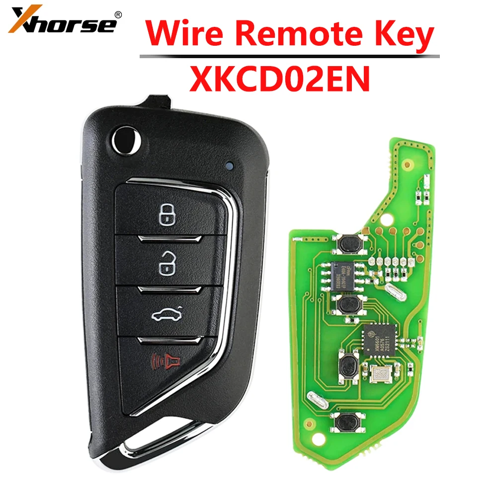 

5pcs/lot Xhorse XKCD02EN Wire Universal VVDI Remote Car Key With 4 Button No Chip Inside for Mini Key Tool Max Programmer