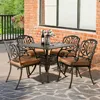 5-Piece Outdoor Patio Dining Set, All-Weather Cast Aluminum Patio Conversation Set for Backyard Garden Deck with 4 Chai 1