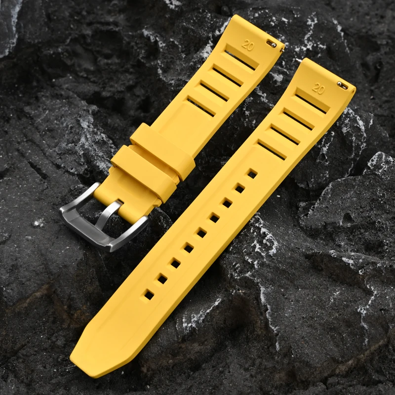 Premium FKM Fluoro Rubber Quick Release Waterproof Watch Strap with Stainless Steel Buckle