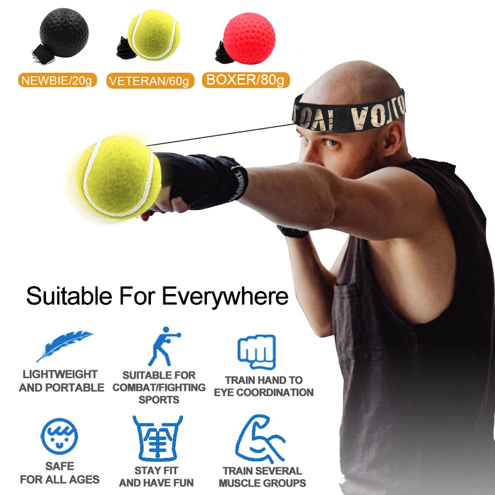 Boxing speed ball Head Band Sanda Boxing Fighting Speed Training Reaction Ball For Gym Muay Thai Exercise Fitness Equipment