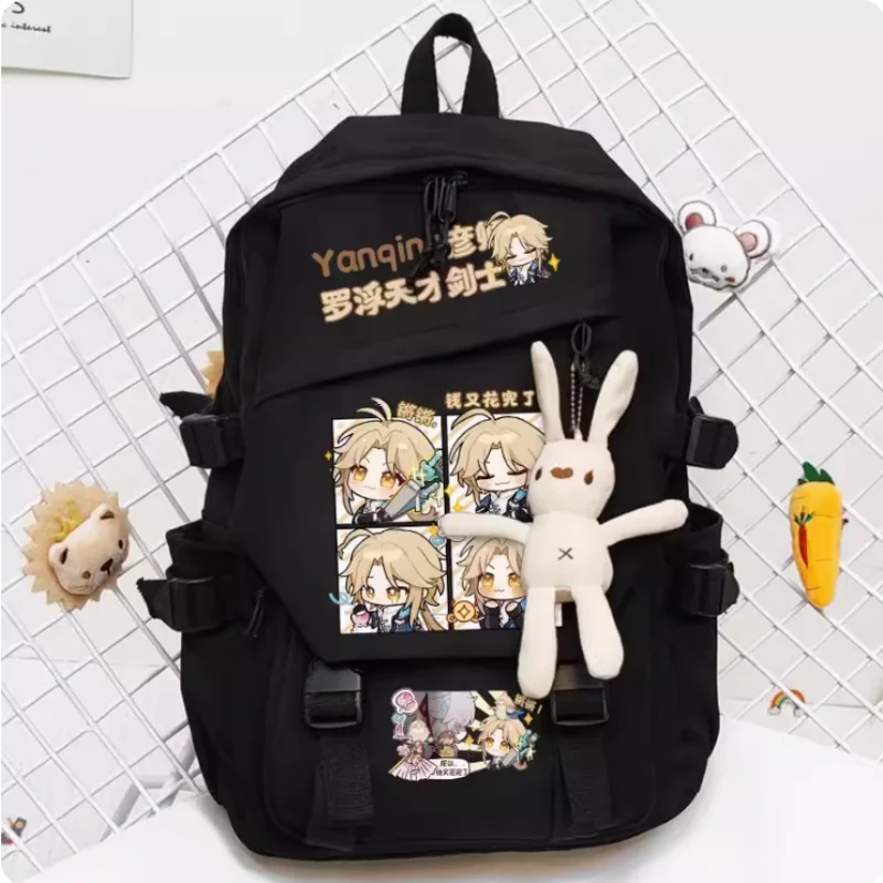 Honkai: Star Rail Yanqing Anime Schoolbag Backpack High-capacity Shoulder Bag Cosplay Travel Student Teenager Gift B528