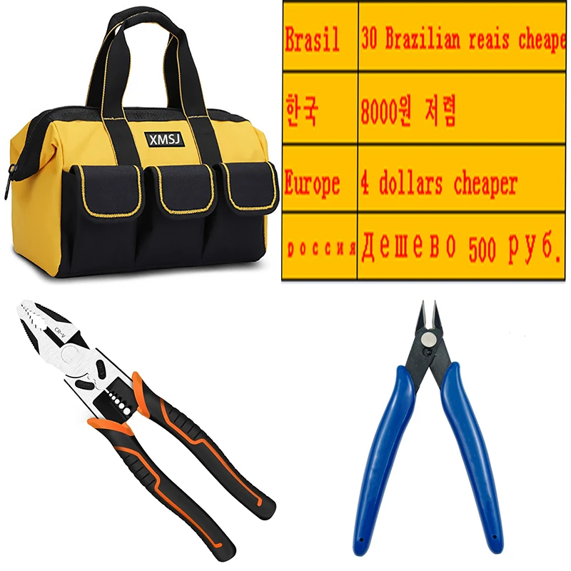 plumbers tool bag Universal Hand Tool Sets Electrician Bag Wire Pliers Cable Cut Side Snips Flush Machine Multi Functional Tools Electrical Bag electrician tool bag