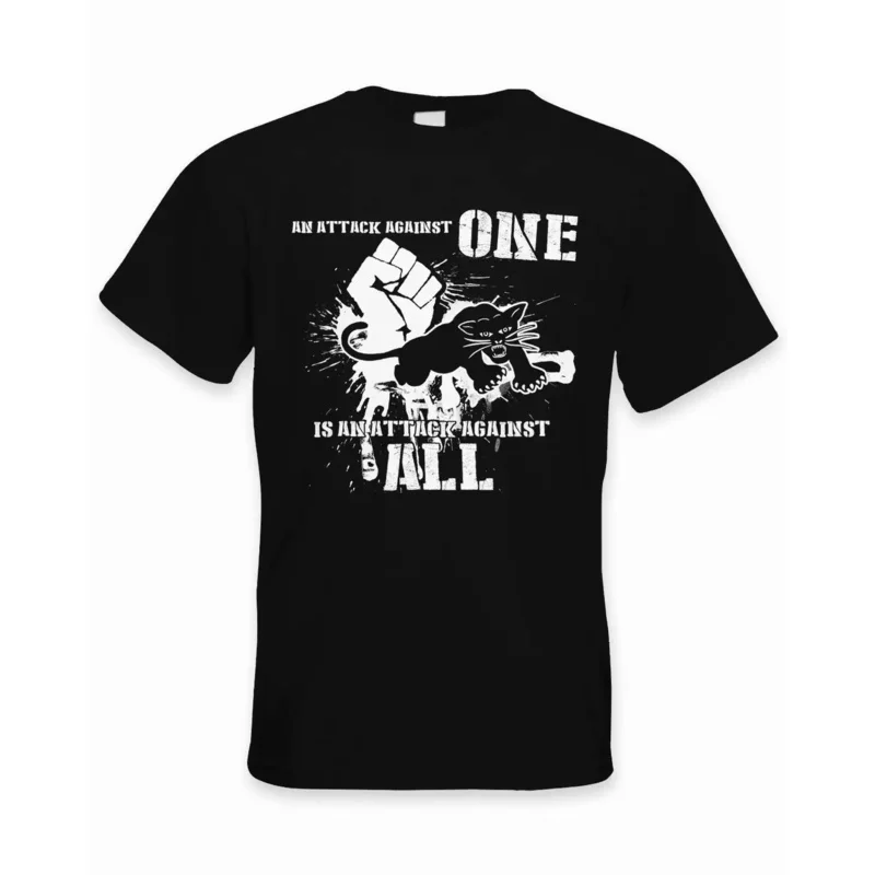 

Black Panthers An Attack Against One is All Mens T-Shirt Malcolm X Party Civil Human Rights