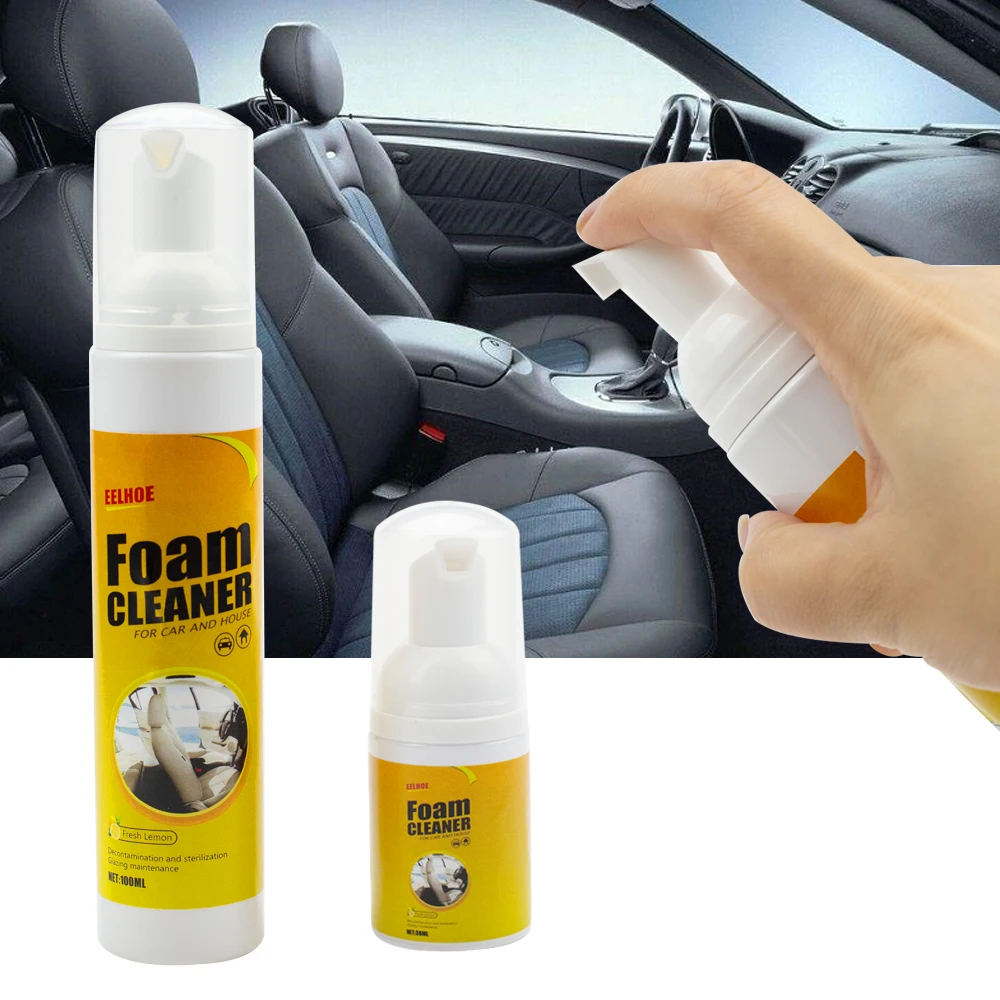 

30/100ml Car Multi-function Foam Cleaner Seat Interior Leather Cleaning Foam Spray Quick-drying Maintenance Polishing Cleaner