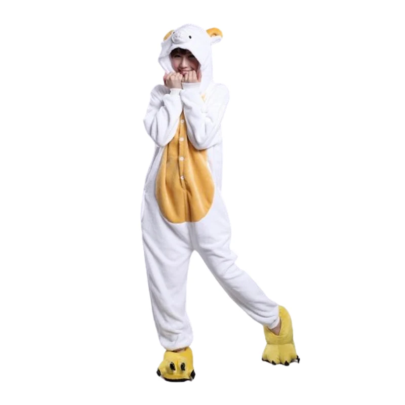 Sheep Kigurumi Animal Onesies Women Pajamas Winter Long Sleeves Flannel Cartoon Pijamas One-piece Cosplay Costume For Halloween