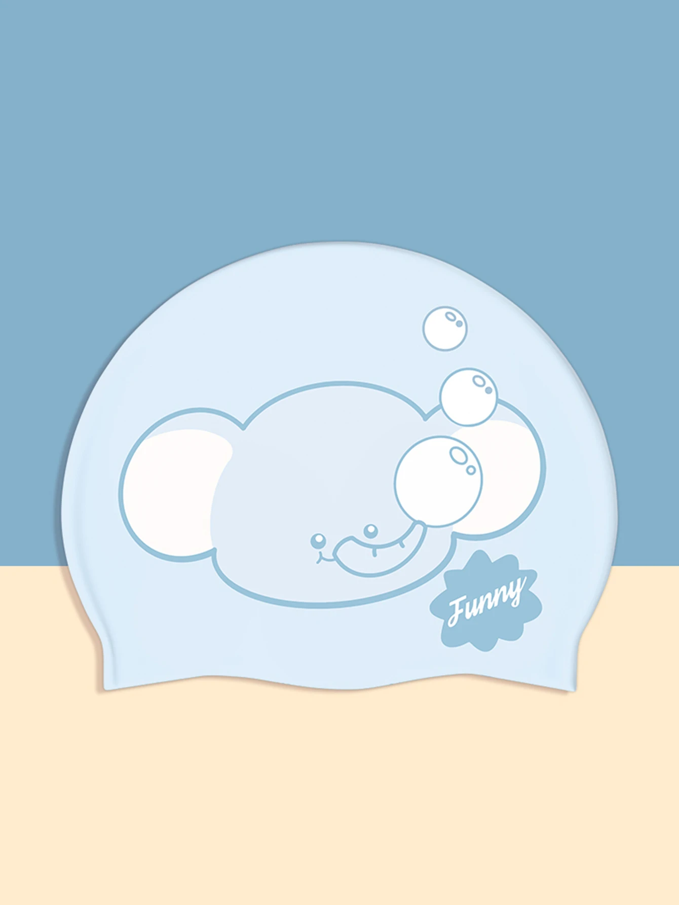 1Pcs New cartoon cute and fashionable children's swimming cap, high elasticity silicone ear protection, waterproof and soft 3