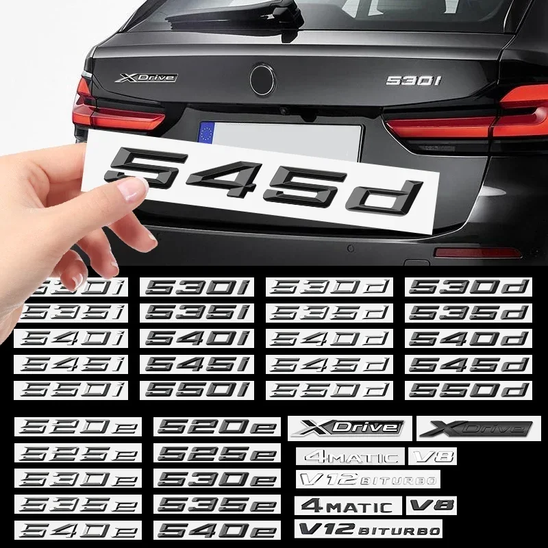 Abs Lettere Nere Per Auto Bmw M Logo 520E 525E 530E 528D 535D 518I 540I 545I 550I Xdrive 4Matic Trunk Emblem Sticker Accessori