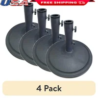 26LB Umbrella Base 4 Pack Durable Round Stand Patio Table Rust Resistant Fits Most 1 3/8 to 2 Inch Poles 1