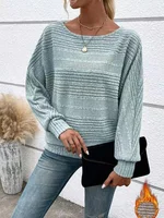 Autumn/Winter New Comfortable Casual Solid Color Sweaters Long Sleeve Round Collar Splicing Head Pullover 2024 Loose Female Tops - Image 3