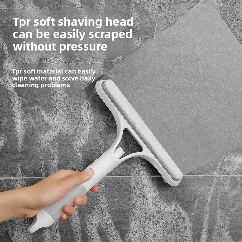 Three-in-one glass wiper, multi-functional double-sided scraper, comes with a spray bottle to wipe the glass. handy gadget