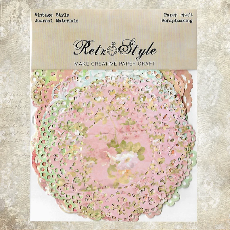 

Panalisacraft Vintage Style Lace Doily paper pieces Scrapbooking paper pack handmade craft paper Background pad card