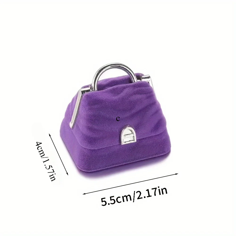 Fashion Handbag Shaped Jewelry Box, Velvet Ring Necklace Storage Box, Elegant Accessory Gift Box, Perfect Proposal Ring Box