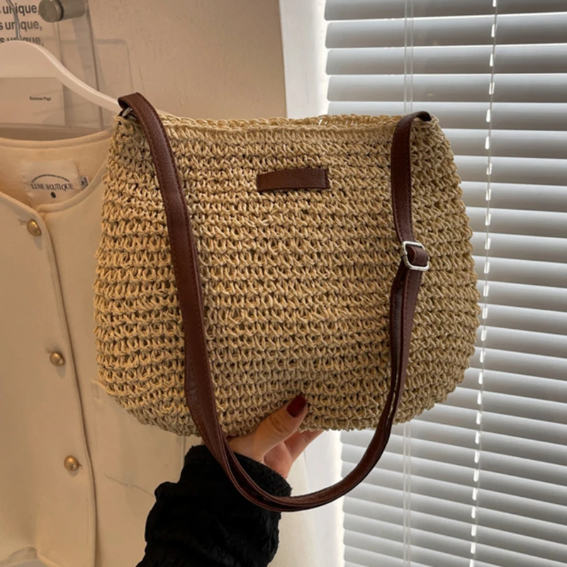 Sac bandoulière en paille femme