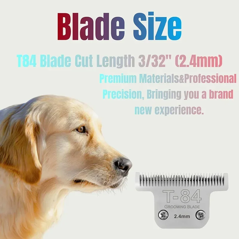 Detachable Pet Dog wide Blade Compatible With Andis Oster A5 Wahl Km Series house sheep clippers Size 3/32" T84