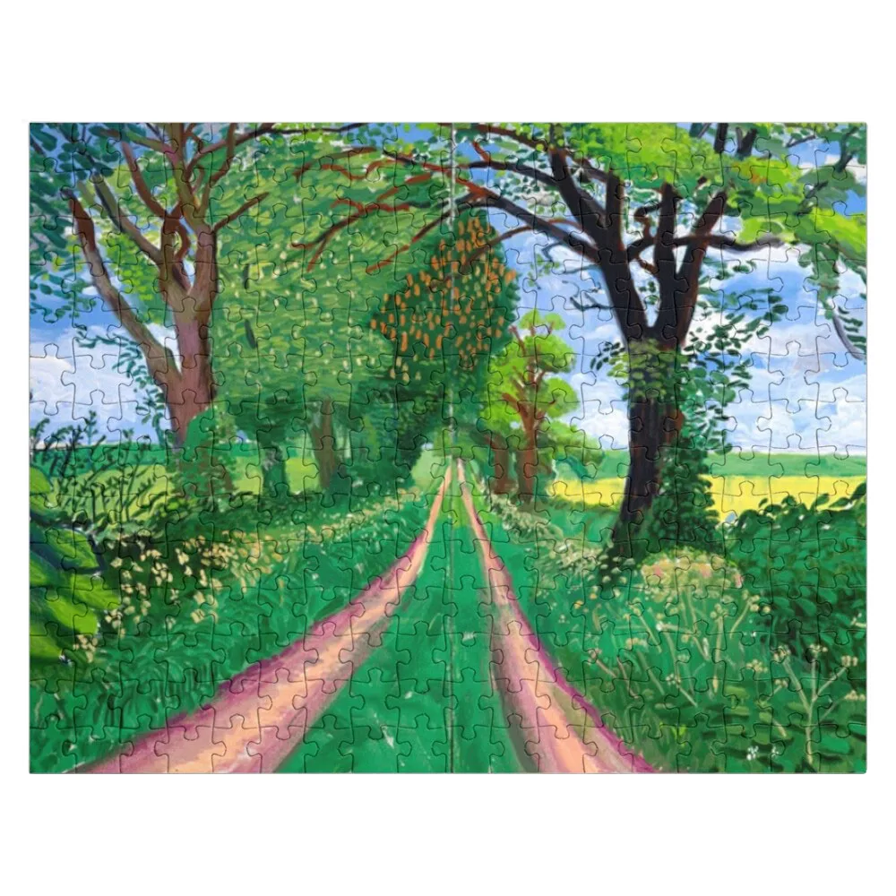 

David Hockney signed - The arrival of spring Jigsaw Puzzle Custom Wooden Puzzle Wooden Jigsaw Puzzle Wood Puzzles For Adults