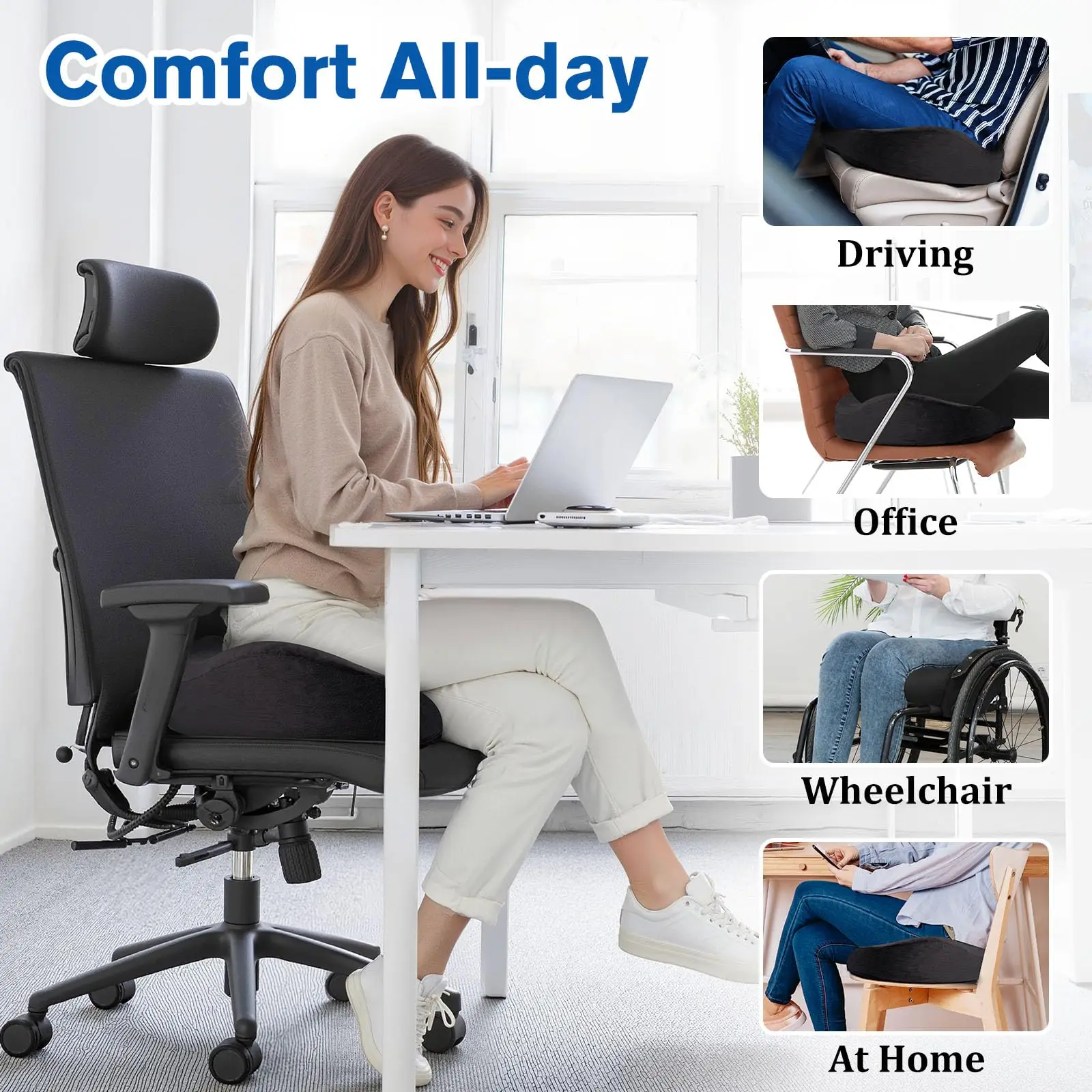 Gel Orthopedic Memory Cushion,U-shaped Seat Cushion for Home Office Coccyx Orthopedic Chair Cushion,Protect Healthy