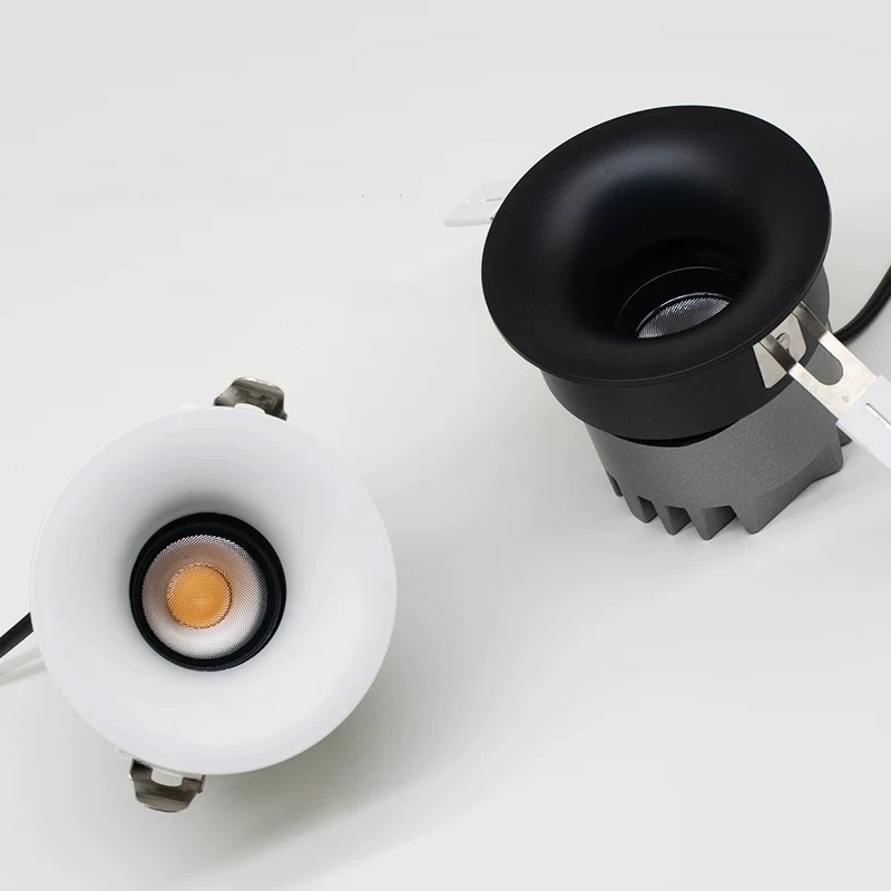 오목한 눈부심 방지 LED 다운라이트, 조도 조절 AC85-265V 천장 조명, 스포트라이트, 가족 거실 침실 조명, 9W, 12W