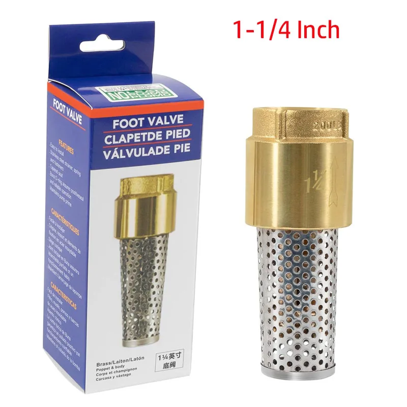 

1-1/4 Inch Foot Valve Female Connection Constructed with No Lead Brass Body Works with All Brands of Pumps, Strainer Filters