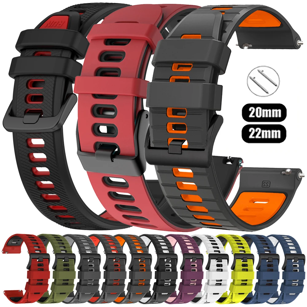 Silicone 22mm Sports Watch Strap - Premium Wristband Replacement
