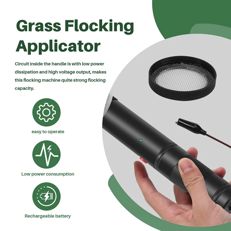 Flocking Kit Static Grass Applicator ABS Mini Flocking Machine With Antislip Handle For DIY Scenic Modelling Sand Table 5