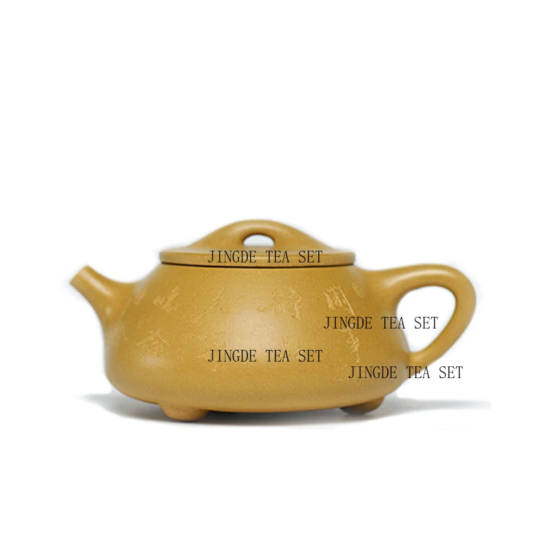 300ml Yixing Ball Hole Purple Clay Pot Raw Mineral Gold Section Mud Pure Hand Engraved Kung Fu Tea Set