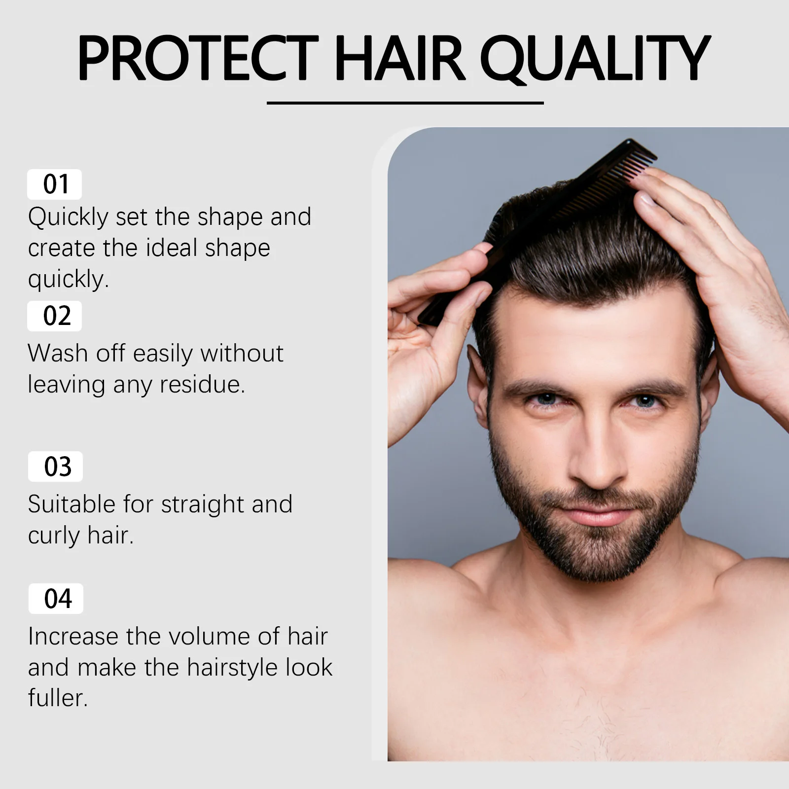 East Moon Matte Fluffy Hair Wax Natural Long-lasting Style Refreshing and Supple Hair Wax Matte Effect Refreshing and Not Greasy 3