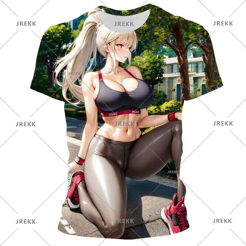 AHEGAO T Shirt Anime 3D Imprimir Homens Mulheres Pop It Hentai