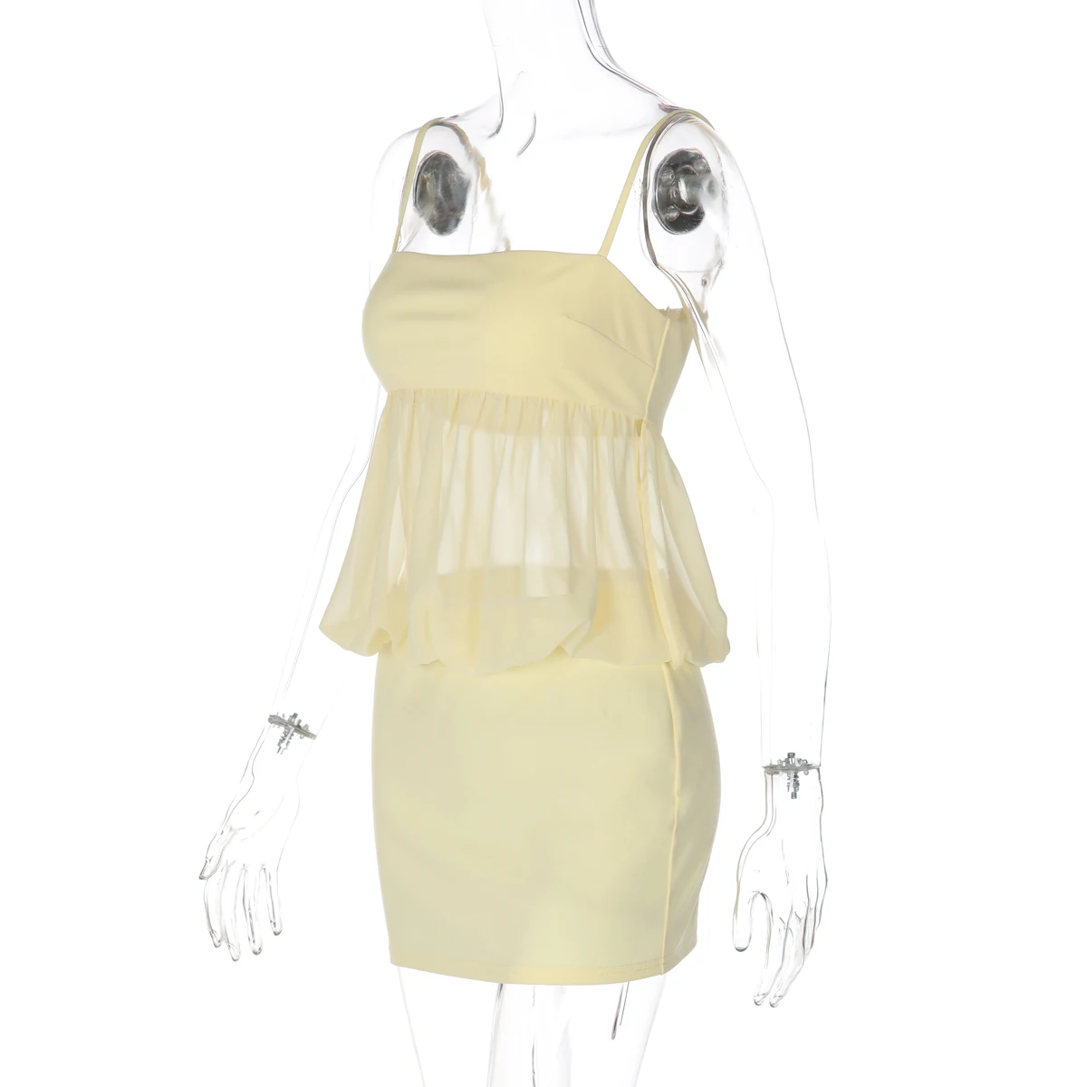 فستان دولزورا قصير بحمالات وظهر مكشوف مع تطريز شفاف من الشيفون، أزياء نسائية أنيقة ومثيرة للحفلات والنوادي وملابس الصيف