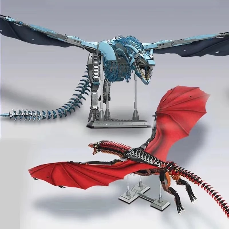 1889피스 창의적인 MOC 자이언트 드래곤 빌딩 블록 모델 영화 시리즈 조립 브릭 창의 교육 생일 선물 장난감