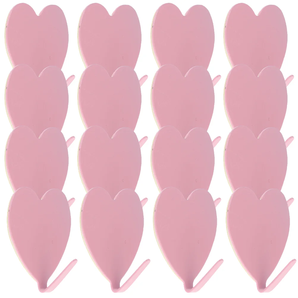 

16 Pcs Love Hook For Hat Iron Hooks Office Wall Rack Towel Adhesive Heart-shaped Bathroom Child Hangers