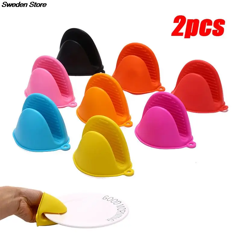 

1/2pcs Silicone Gloves Oven Heat Insulated Finger Gloves Cooking Microwave Non-slip Gripper Pot Holder Kitchen Baking Tool