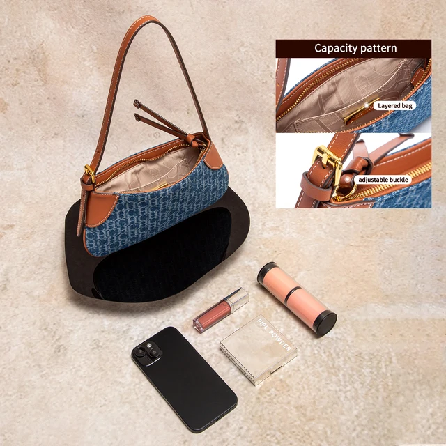 CHCH Women's Handbag 2025 Summer Cowboy Splicing Design Phone Bag Simple Commuter Underarm Bag Wallet 6
