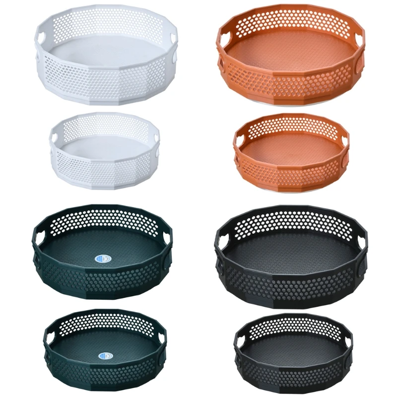 

2 шт., кухонная корзина для хранения проигрывателя, вращающаяся нескользящая пластиковая полка для специй, вращающийся с