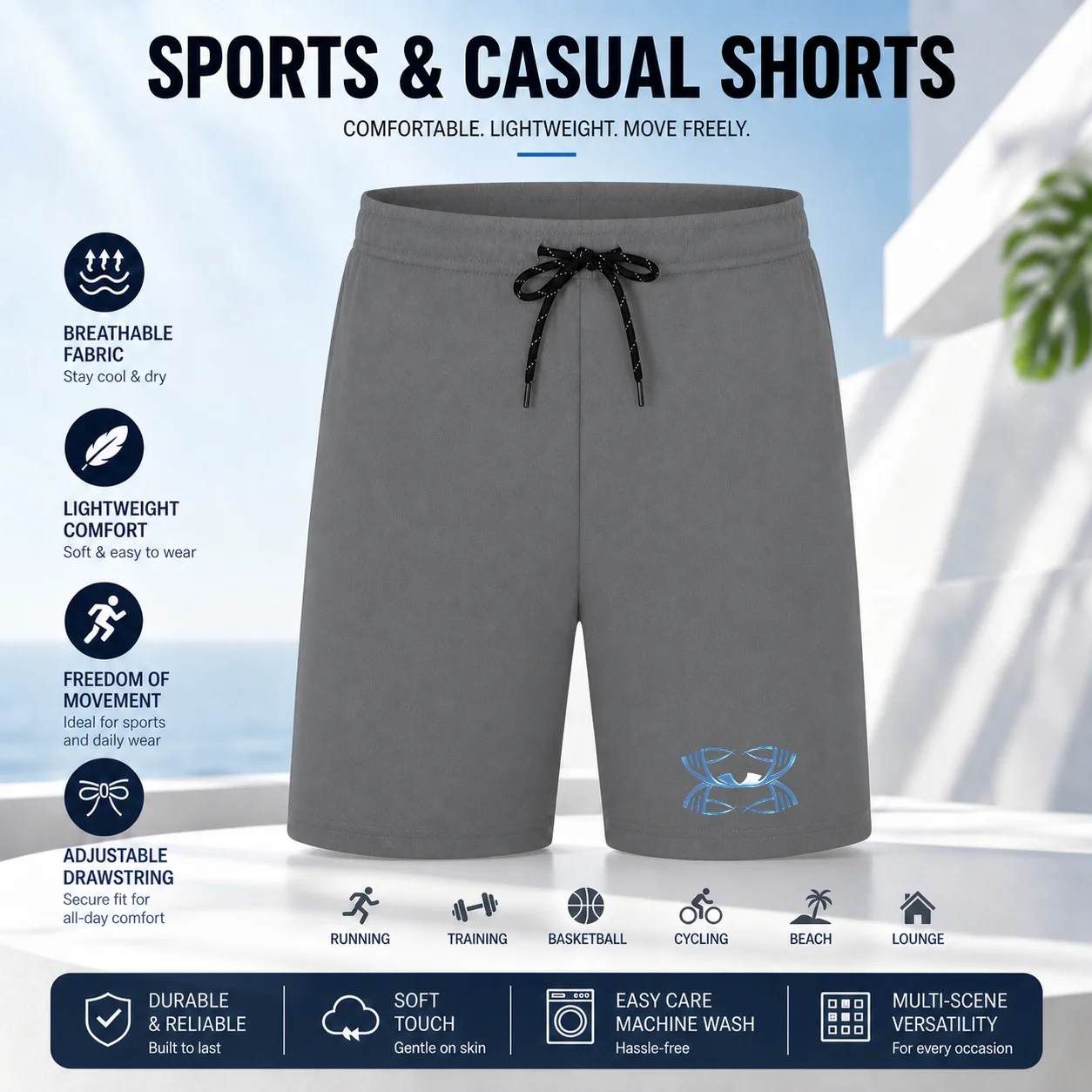 Men's Summer Casual Sport Shorts - Fashionable Straight Sweatpants