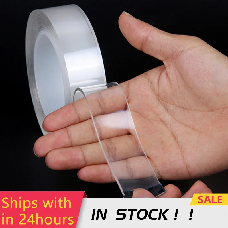 1/2/3/5M Reusable Nano Adhesive Tape Clear Double Sided Removable  Transparent Alien Tape Anti-Slip Traceless Home Supplies Tapes - AliExpress