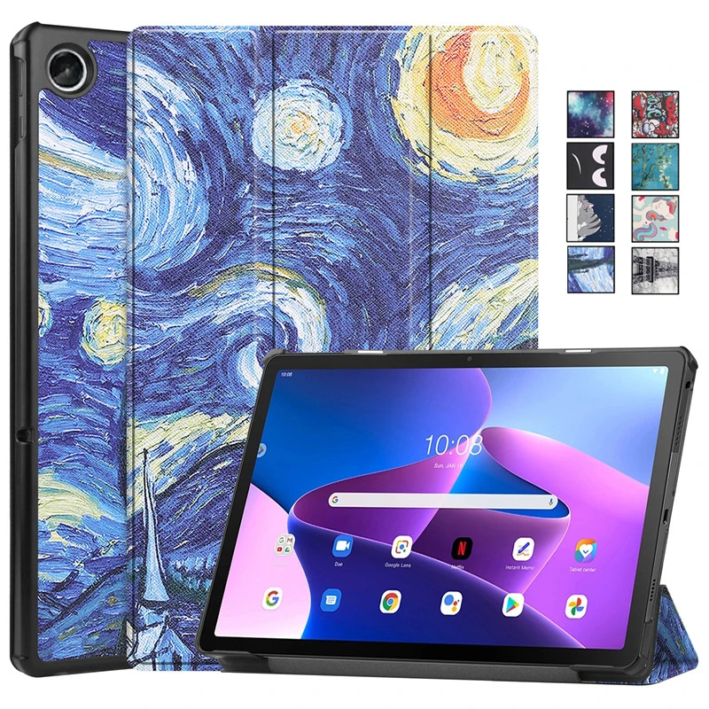 

For Lenovo Tab M10 Plus 3rd Gen TB125FU TB128FU Gen 3 Case 10 6 inch Tri-fold Leather Smart Case For Xiaoxin Pad 2022 Funda