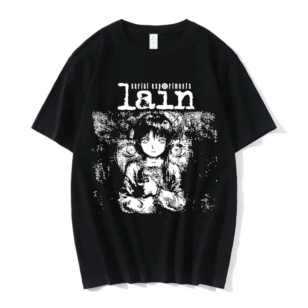Serial Experiments Lain Anime Grafik-T-Shirt, Unisex, für Männer und Frauen, Iwakura Lain, Sci-Fi-Manga-Stil, kurzärmelig, reines Freizeit-T-Shirt Nr. 6