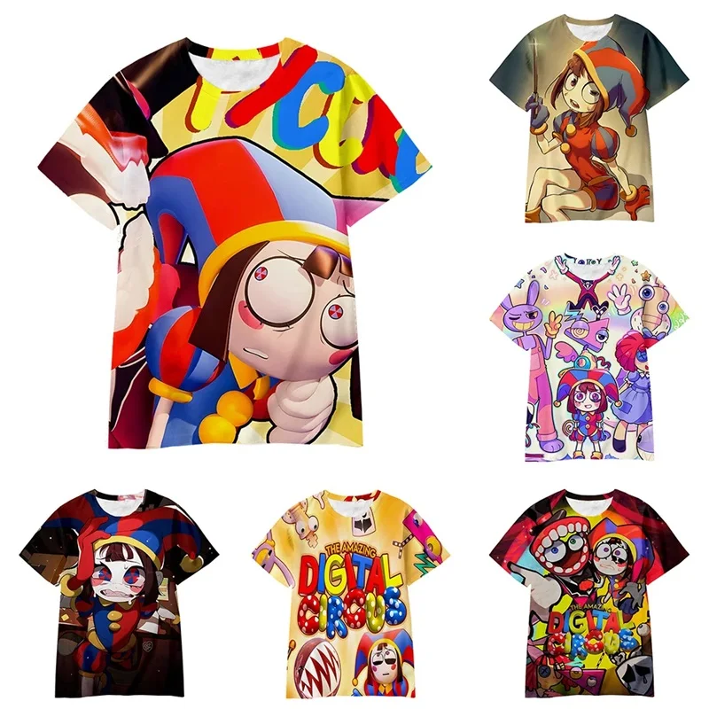 Amazing Digital Circus T-Shirt For Men Women Summer Casual Short Sleeved T Shirt Men's Oversized Streetwear Tee Tops