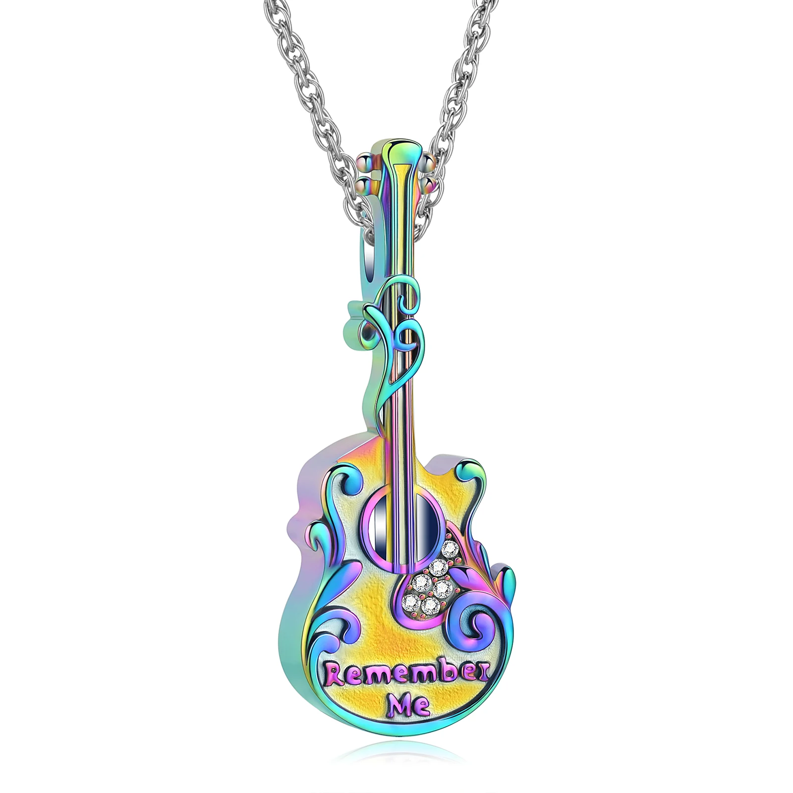 Guitar Urn Necklace for Ashes for Women Men Memorial Ashes Keepsake Urn Jewelry for Human Pet