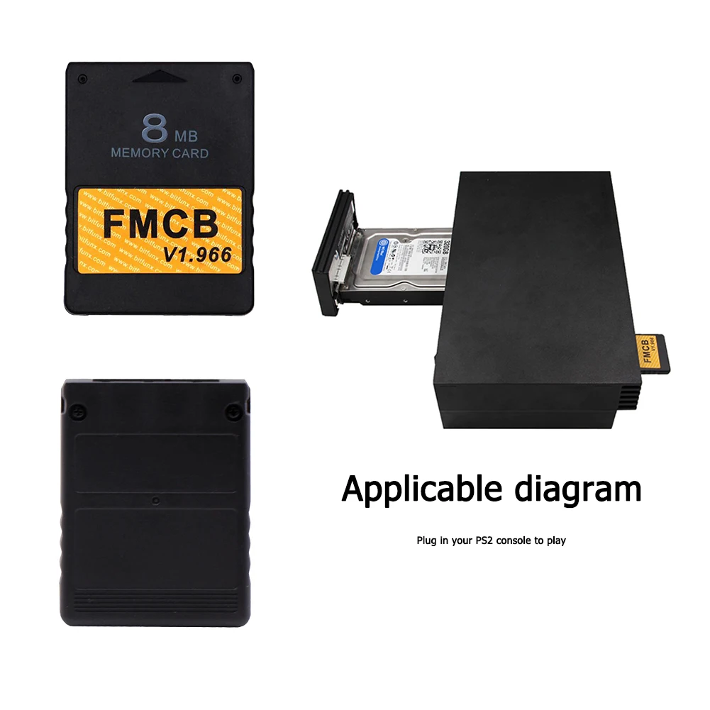 FMCB v1.966 Memory Card for Sony PS2 Game Console 8MB/16MB/32MB/64MB Free McBoot Game Saver for Playstation2 Fat Consoles