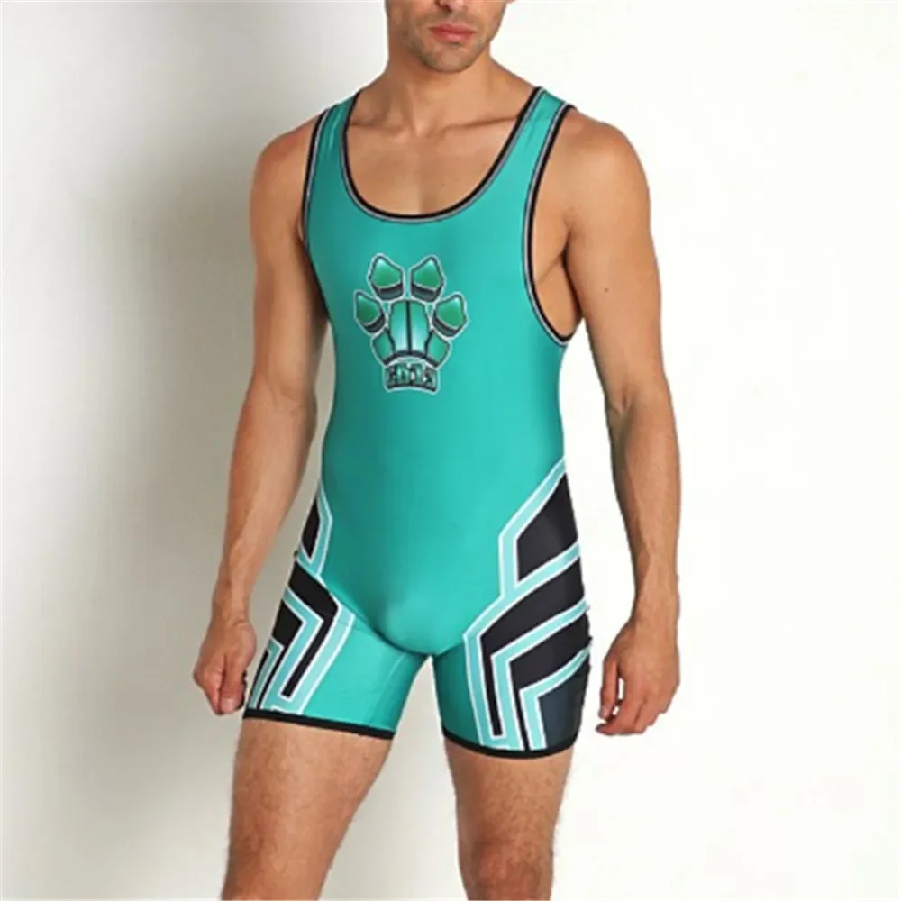 Summer Men's Wrestling Singlets Suits One-piece Powerlifting Sleeveless Gym Sport Fitness Clothing Boxing Tight Singlet Suit 4