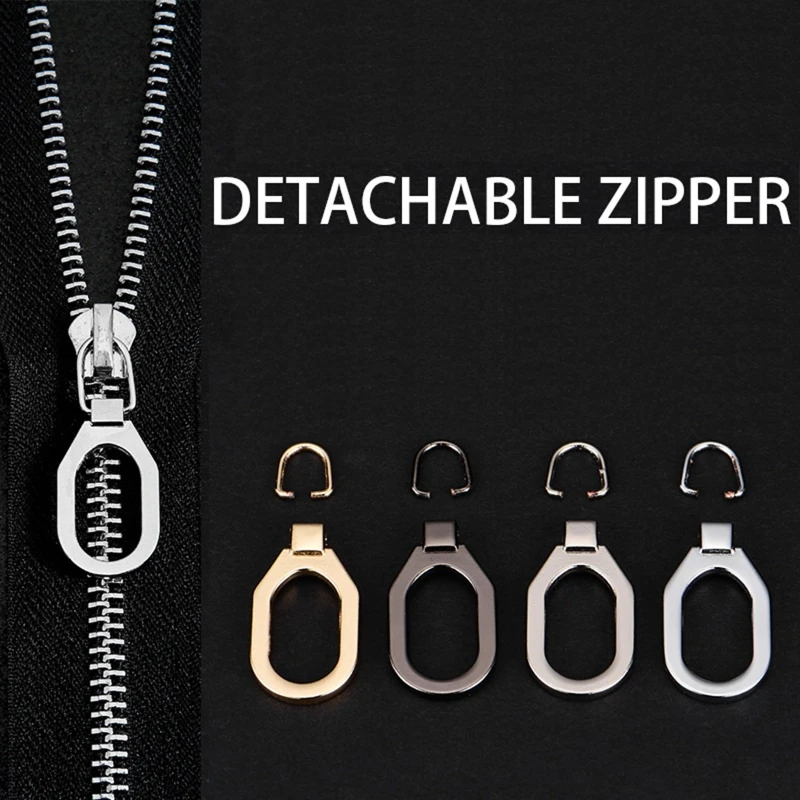 5Pcs/Set Metal Zipper Slider Backpack Coat Tab DIY Detachable Zipper Pullers Pull Replacement
