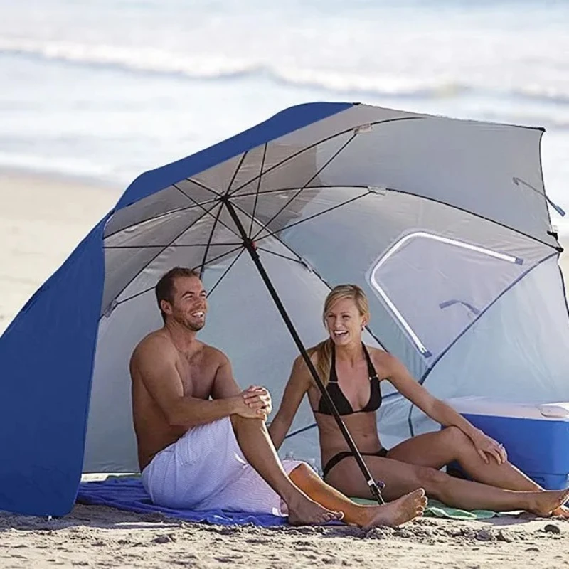 Customizable 2.4m Breathable Windproof Outdoor Portable Beach Fishing Tent Beach Umbrella