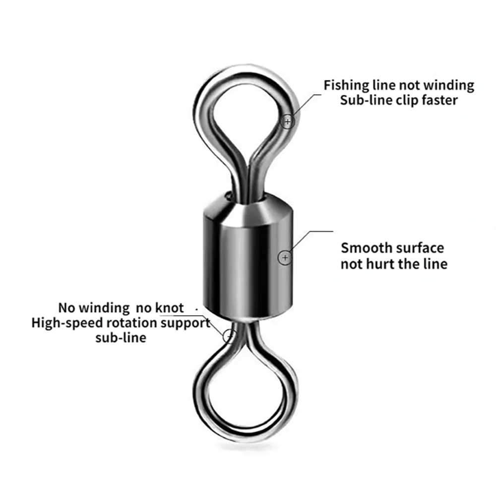 

50-100 шт., рыболовный Вертлюг из нержавеющей стали