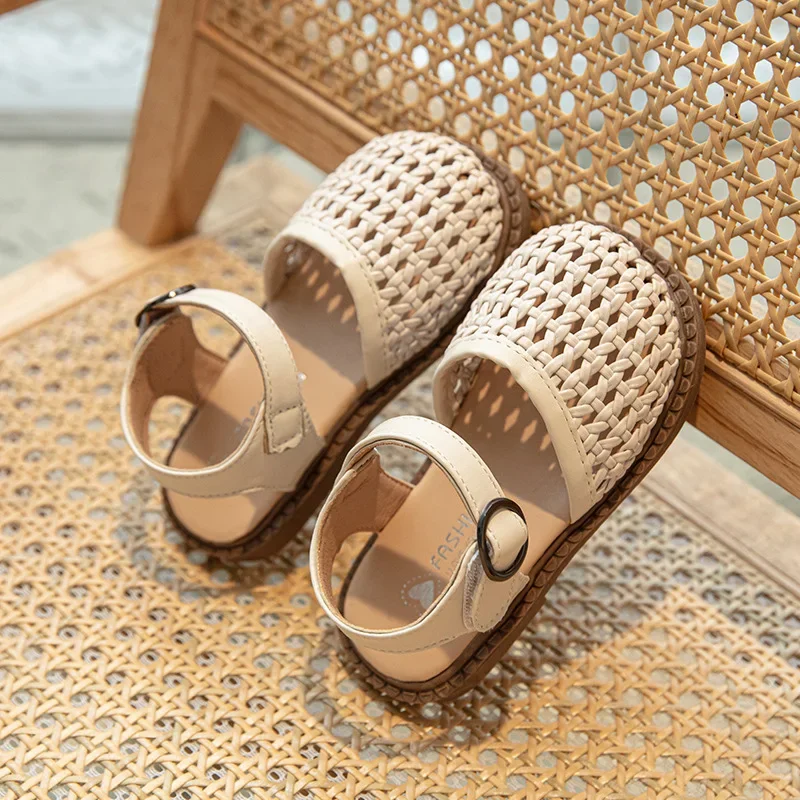 2024 Designer Weave Hollow Fashion Antiskid Casual Sandals Summer Soft Soled Shoes Trendy Versatile Sneakers Girl Sandalias Niña 6