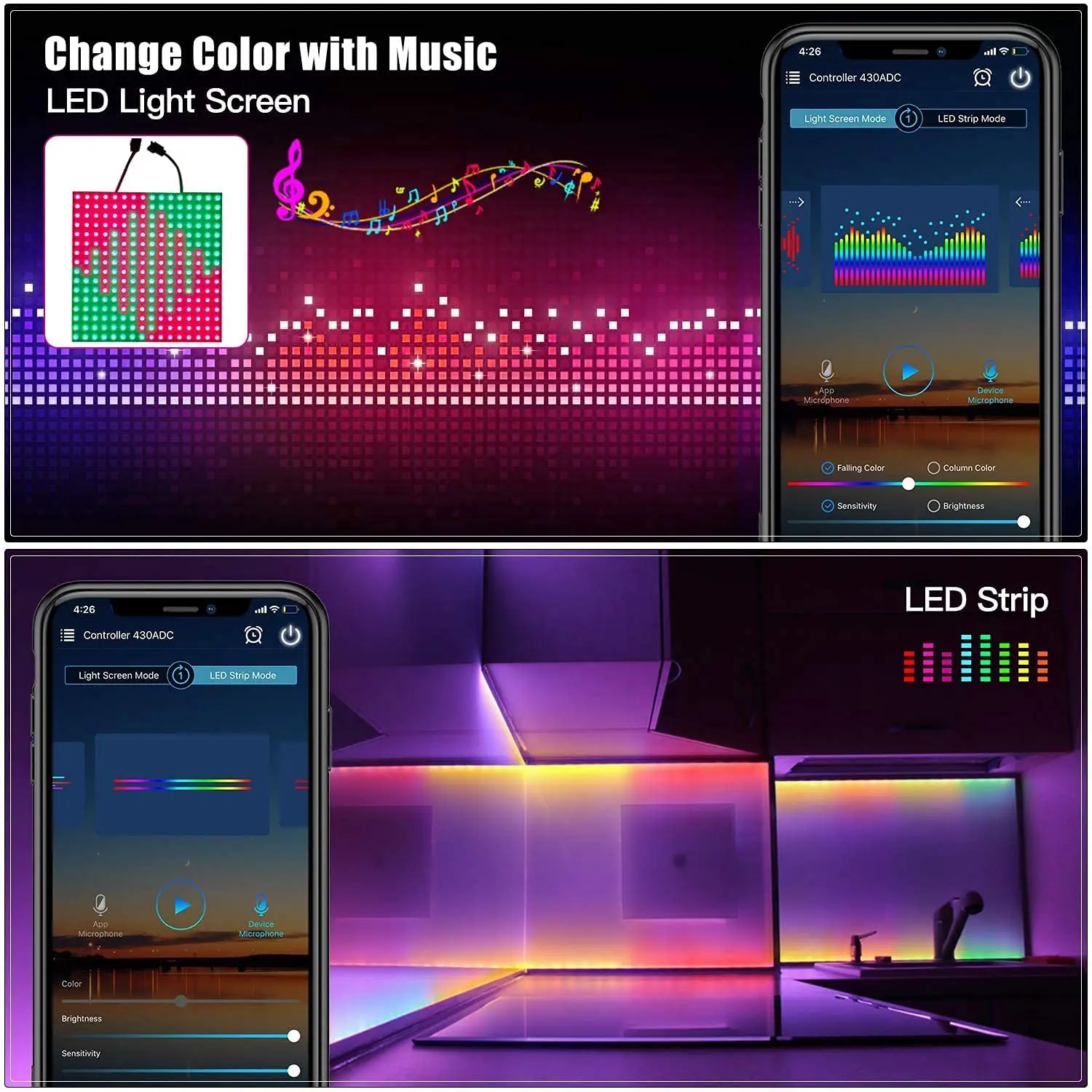 WS2812B DC5V ּ   ȼ RGB LED Ʈ , WIFI/  Ȩ   Alexa Ʈ  APP   ŰƮ