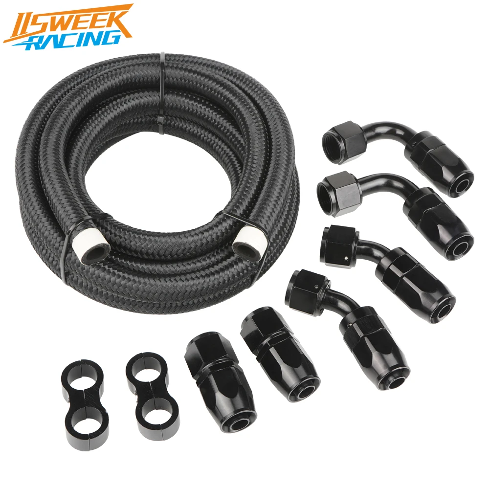 Universal AN4/6/8/10/12 CPE Fuel Line Hose Kit 3m/10ft Nylon Braided
