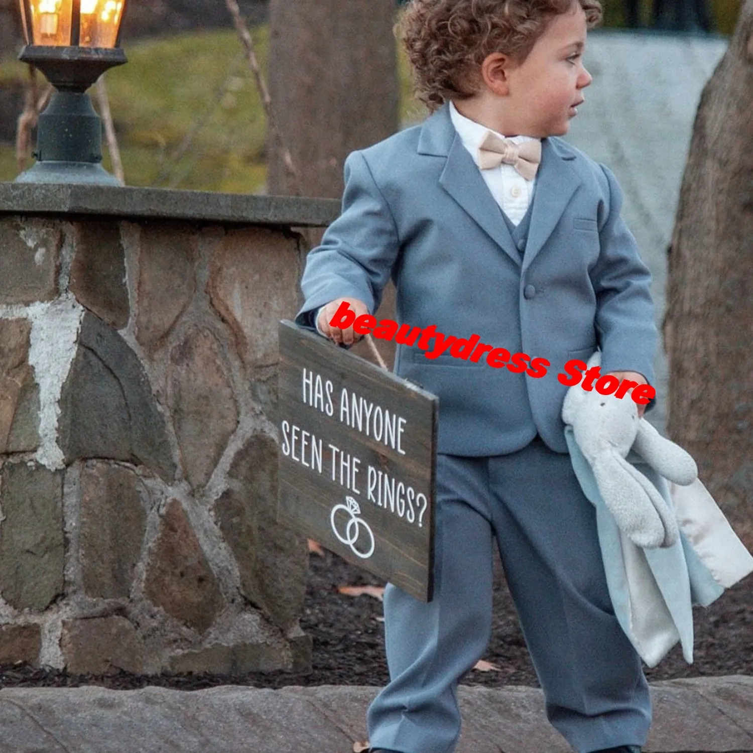 

Официальные костюмы для мальчиков, свадебные смокинги, для малышей, детей, на день рождения, кольцедержатель (куртка + брюки + жилет + галстук)